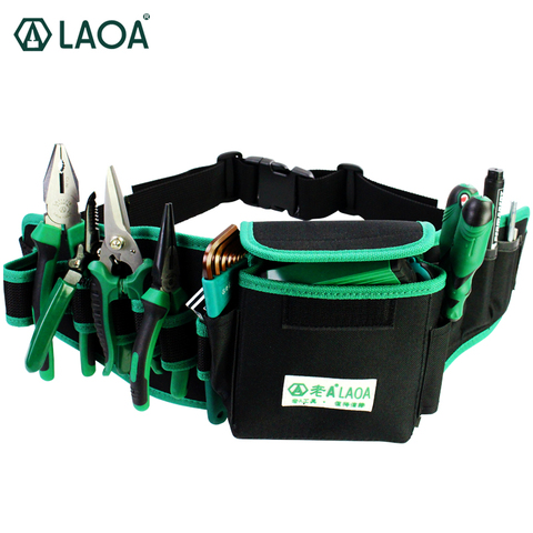 LAOA Waterproof Electrician Bag Double Layers Tool Bags Storage tools kit Waist Bag Pocket for Professional Electricians ► Photo 1/6