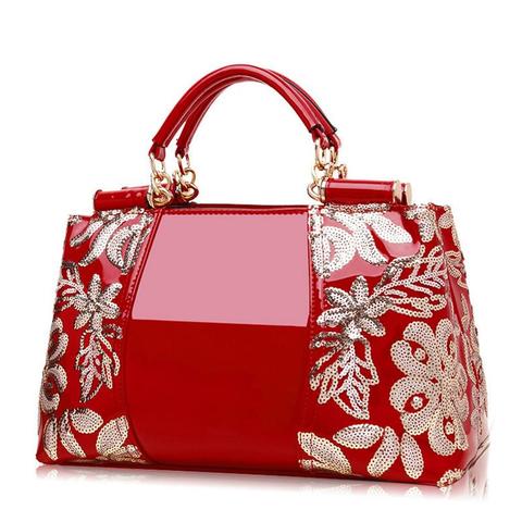 Best selling new fashion patent leather sequins high-end women's bag luxury brand design handbag ladies shoulder Messenger bag ► Photo 1/6
