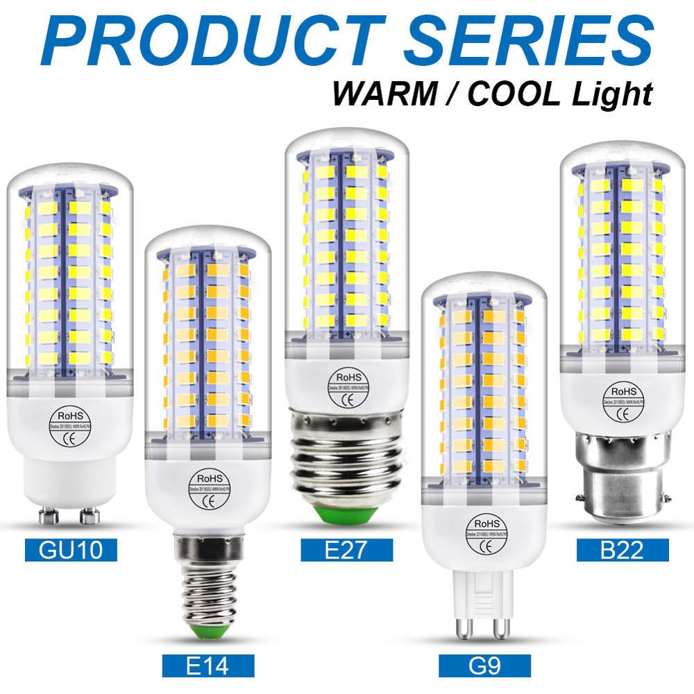 5730 SMD LED Corn Bulb E27 B22 E14 G9 GU10 AC 220V 110V Light 7W-30W Lamp Light 