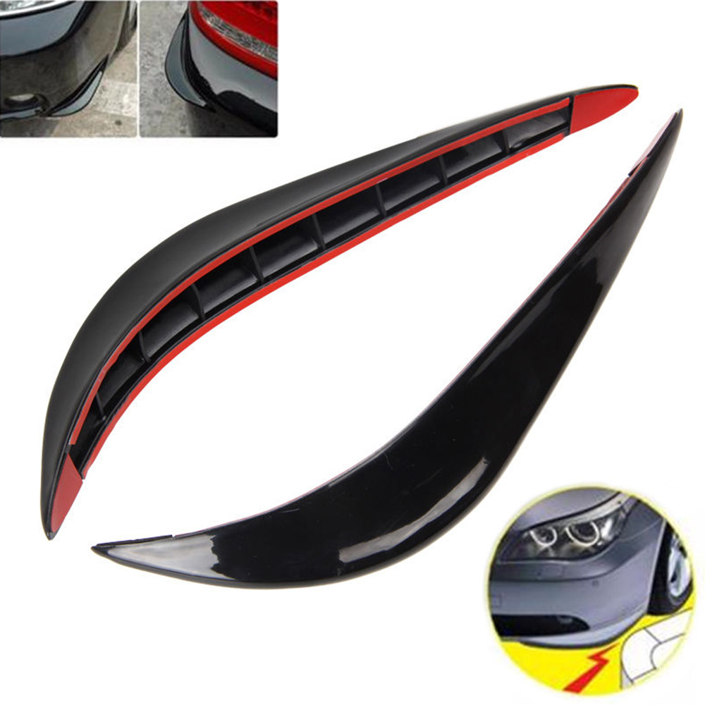 2 Pcs Black Soft Rubber Car Front Bumper Anti-Collision Protection Strips Decal ► Photo 1/6