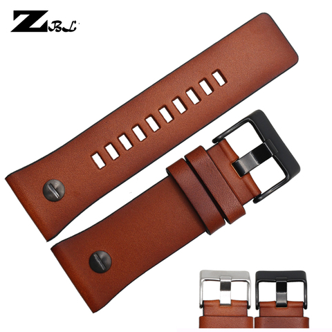 28mm bracelet leather watch strap  color watchband for diesel watches band with nail DZ7311/7314/7332/7348 wristwatches belt ► Photo 1/6