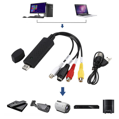 USB2.0 VHS To DVD Converter Convert Analog Video To Digital Format Audio Video DVD VHS Record Capture Card quality PC Adapter ► Photo 1/6