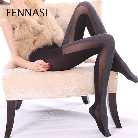 FENNASI Women's Autumn Winter Jacquard Floral Women's Pantyhose Print With Spiral Striped Pattern Thick Female Erotic Tights ► Photo 1/6