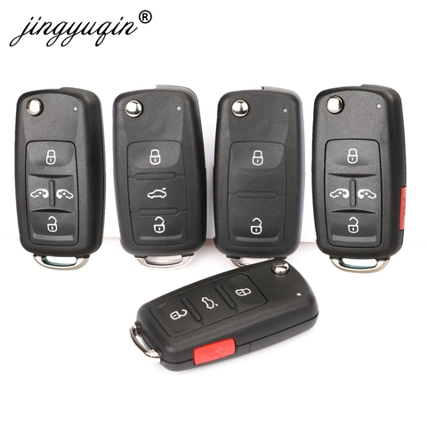 jingyuqin 2/3/4/5 Button Folding Remote Car Key Shell Flip Fob for VW Polo Golf MK6 Tiguan Touareg 202AD 202H 202Q ► Photo 1/5