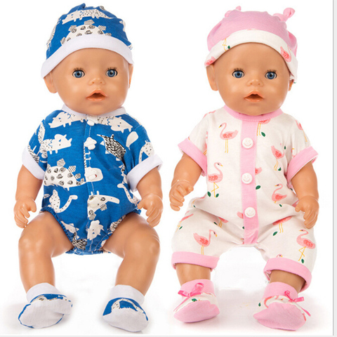 3Pcs=Set+Hat+Shoes Doll ClothesFit 17inch 43cm Doll Clothes Born Baby Doll Accessories Suit For Baby Birthday Festival Gift ► Photo 1/6