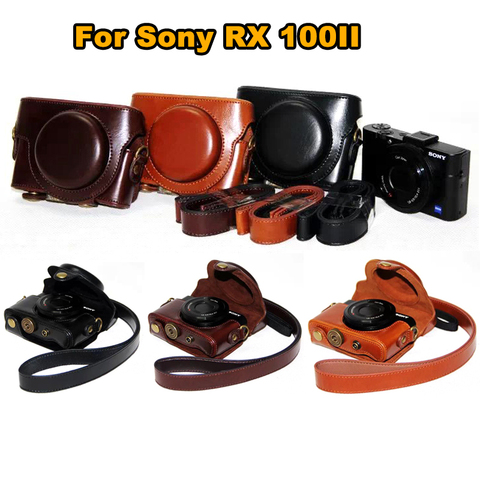Leather Camera Case Cover Bag for Sony Cyber-shot RX 100M3 RX100V M3 rx100ii DSC-RX100 m3 M5 rx100 iii RX 100 ii camera bag ► Photo 1/6