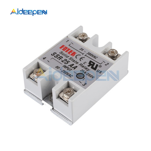 Solid State Relay Module SSR-25AA SSR-25 AA SSR 25A 80-250VAC Input to 24-380VAC Output Industry Control ► Photo 1/6