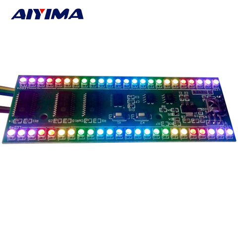 Aiyima 5PCS 5V RGB LED level indicator VU Meter Amplifier Board DIY MCU Adjustable Display Pattern Dual Channel Dual 24 ► Photo 1/6