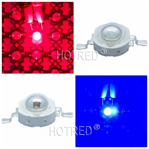 50pcs/lot LED Grow Light Diode LED Emitter 3W Grow Leds Deep Red Blue High Power Chip Growing Lamp 440nm 445nm 450nm 660nm ► Photo 1/6
