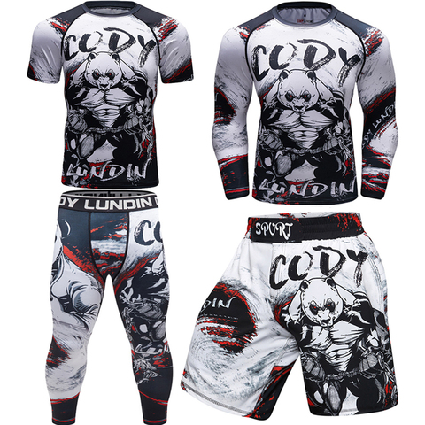 Mma Jiu Jitsu Bjj t-shirts+pants MMA Muay thai shorts Rashguard for men Boxing Jerseys Suits Boxeo Gym mma Clothing Tracksuit ► Photo 1/6