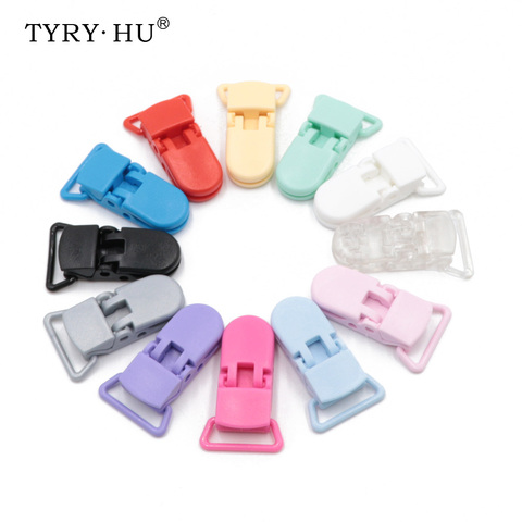 TYRY.HU 5Pcs/Lot Plastic Flat Pacifier Clip Holder Baby Dummy Soother Suspender Toddler Baby Teething Necklace Accessories ► Photo 1/6