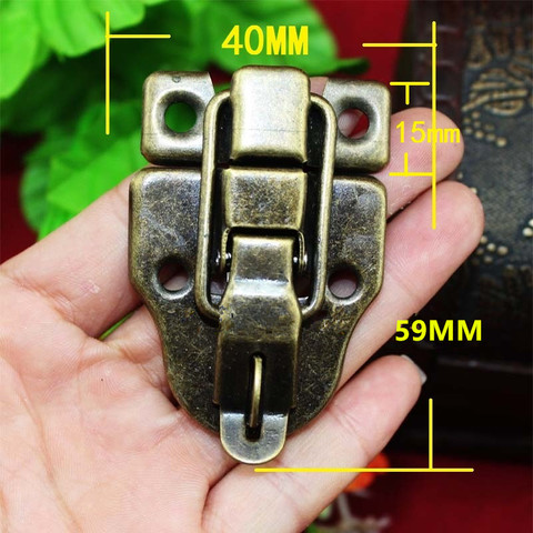 Vintage Lock Antique Metal Jewelry Chest Box Gift Box Suitcase Case Buckles Toggle Hasp Latch Catch Clasp Furniture Hardware ► Photo 1/6