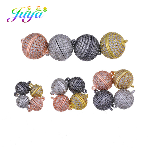 Juya DIY Pearls Jewelry Components AAA Cubic Zirconia Connect Buckle Magnet Clasps Accessories For Women Beads Jewelry Making ► Photo 1/6