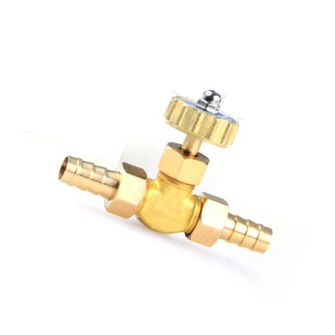 8mm Hose Barb Thread Two Way Straight Brass Needle Valve Regulating Valve For Water Oil Air ► Photo 1/1