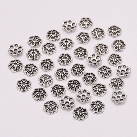 100pcs/Lot 6mm Antique Bead Caps Carved Flower Bead End Caps Receptacle Hollow Out Flower Torus DIY Spaced Apart Jewelry ► Photo 1/3