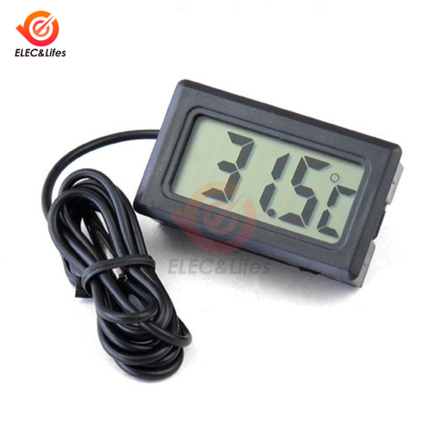 Embedded Electronic Digital Thermometer mini digital LCD Temperature Meter with 1m Probe cable temperature Sensor Tester ► Photo 1/6