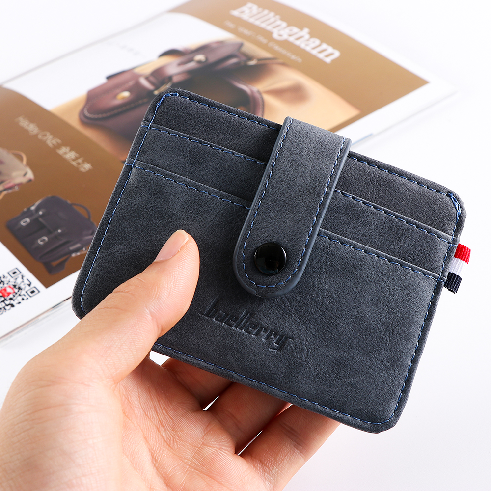 LSFYSZD Fashion Men's Leather Money Clip Slim Wallet ID Credit Card Holder  Coin Purse Luxury Quality ID Credit Card Holder Coin Purse