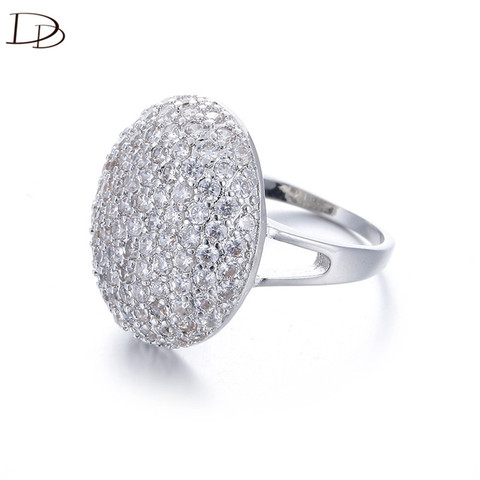 Wholesale Bella Wedding Engagement Rings For Women Silver Color AAA Rhinestone Jewelry Accessories Punk Bague Gifts Dd043 ► Photo 1/6