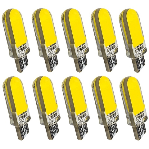 10pcs T10 W5W Silicone Case 12 Chips COB LED Car Wedge Interior Dome Reading Light WY5W 501 Auto Parking Bulbs Turn Side Lamps ► Photo 1/6
