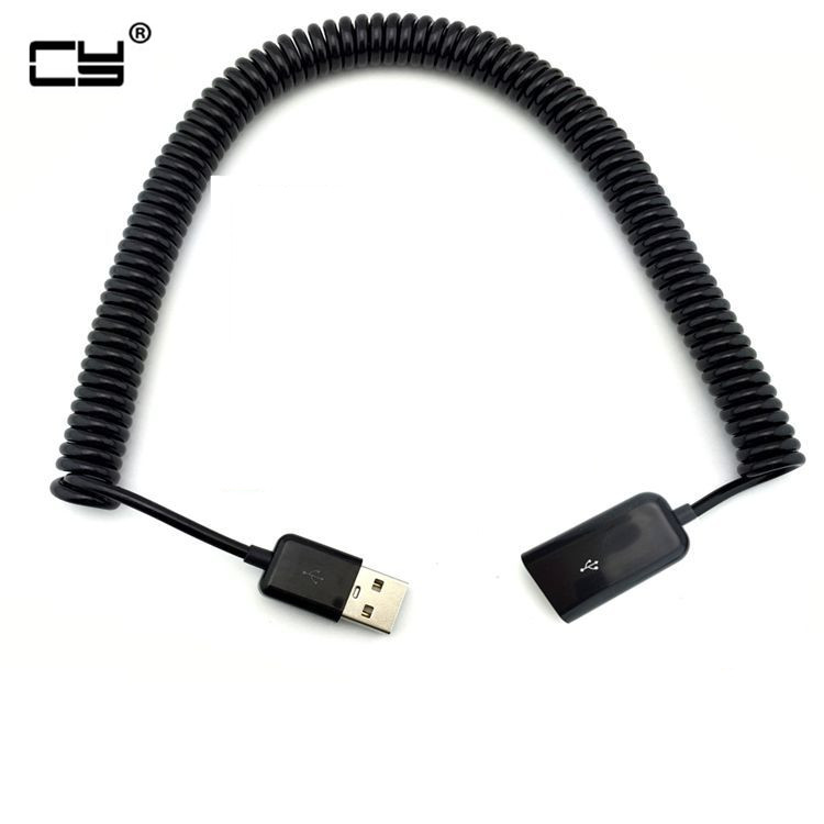 3m/10ft Micro Usb Spring Coiled Cable Extension Portable