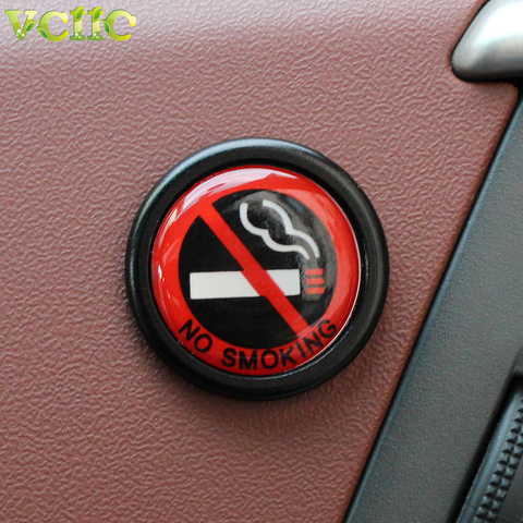 Aluminum alloy NO SMOKING Sign Tips Warning Logo Stickers Car Taxi Door Decal Badge Glue Sticker Promotion ► Photo 1/5