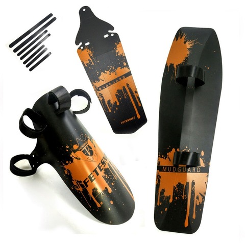 FETESNICE Cycling MTB Mountain Bike Road Bicycle Front Rear Mudguard Fender and Front Clip-on Bicycle Down Tube Fender Set ► Photo 1/5