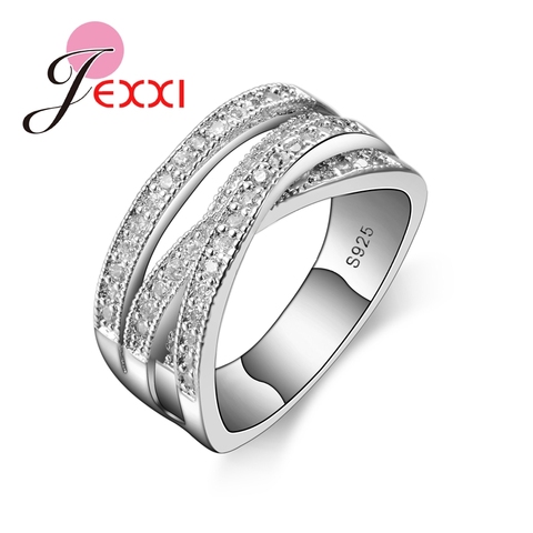 Big Sale Brand Fashion 925 Sterling Silver Jewelry Cubic Zircon Crystal Engagement Wedding Rings For Women Anillo Bijoux ► Photo 1/4