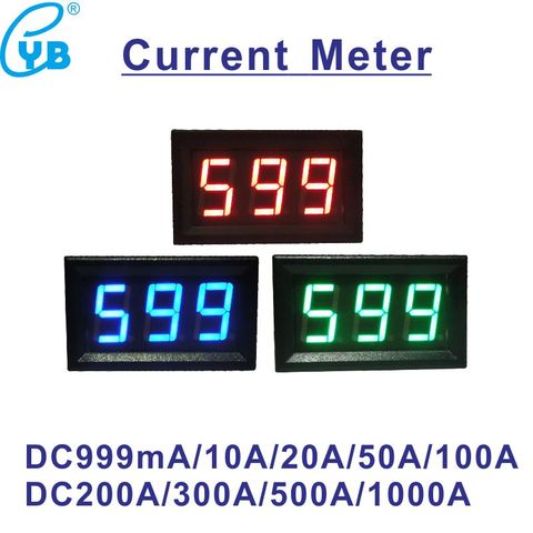 LED Digital Ammeter DC 10A 50A 100A 200A 300A 500A 75mV DC Current Meter Ampere Tester DC Amp Panel Meter Current Monitor Black ► Photo 1/6