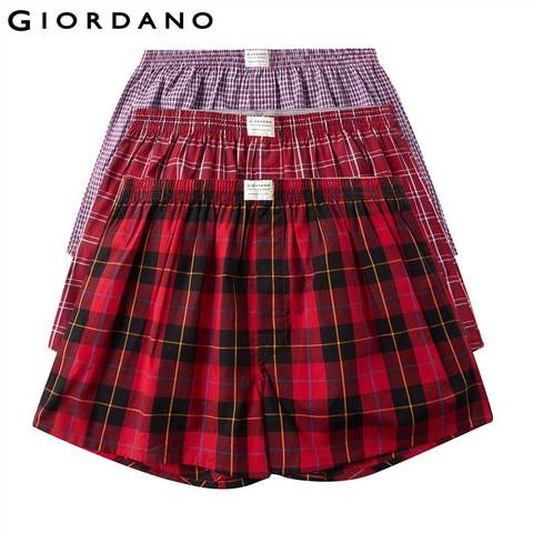 Giordano Men Boxer 3-pack Multi Color Boxers Men 100% Cotton Male Underwear Comfortable Boxershorts Men Calzoncillo Hombre ► Photo 1/6