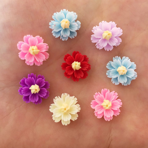 New 80PCS Resin 13mm 3D Flower Flatback Stone Embellishment DIY Scrapbook Crafts R92*2 ► Photo 1/6