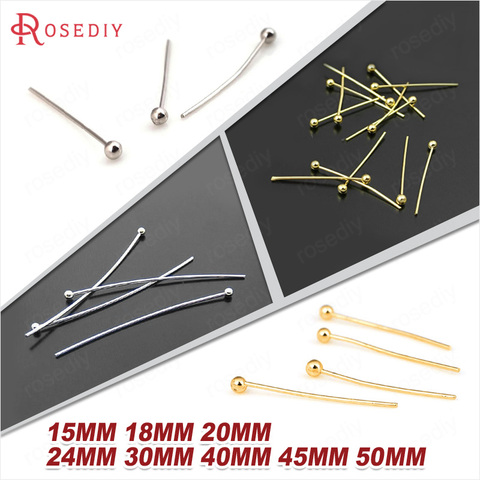 (15512)200PCS Length:14MM to 50MM thickness:0.5MM or 0.7MM Brass Ball Pins Connect Beads Pins Diy Jewelry Findings Accessories ► Photo 1/6