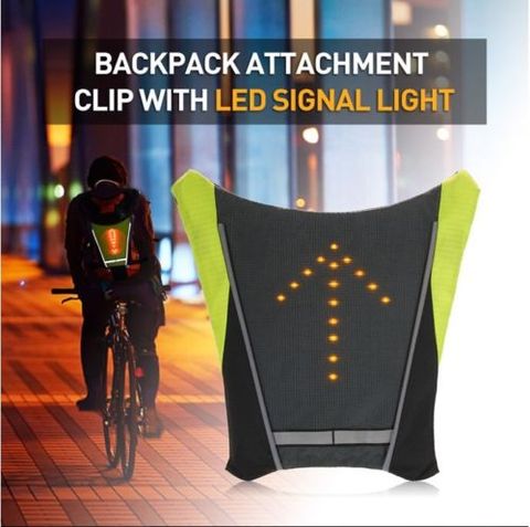 New 2022 LED Wireless cycling vest 20L MTB bike bag Safety LED Turn Signal Light Vest Bicycle Reflective Warning Vests with remo ► Photo 1/6