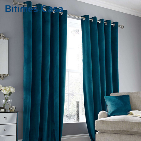 New Color Luxury Velvet Blackout Windows Curtain Drapes Panel For Living Room Bedroom Interior Home Decoration High Shading ► Photo 1/6