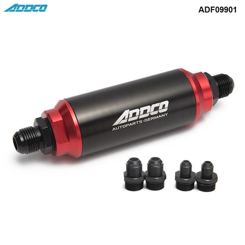 40 Micron BLACK FUEL FILTER INLINE -6AN -8AN -10 AN UNIVERSAL HIGH FLOW TURBO  ADF09901 ► Photo 1/1