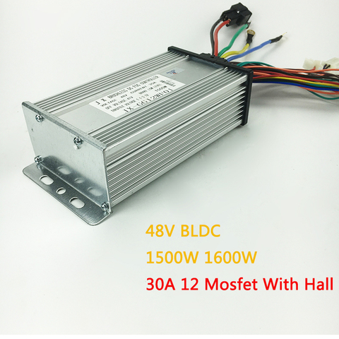 BLDC 48V 1500W 1600W 30A Brushless Motor Controller 12 Mosfet With Hall For Electric Bicycle Scooter Part E bike Conversion ► Photo 1/5