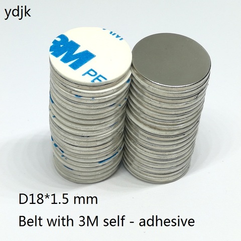 10PCS/LOT neodymium magnet 18*1.5  Belt with 3M self - adhesive disc magnet 18x1.5 N35 NdFeB magnets Dia 18 x 1.5 ► Photo 1/1
