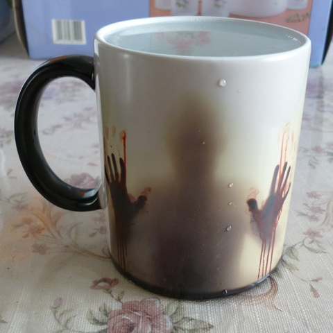 Drop shippng The walking dead Mug Heat Sensitive morph mugs transforming cup cold hot heat changing color magic mug tea cups ► Photo 1/5