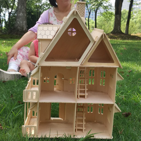 3D DIY Wooden Educational Toys Showcase Miniature Doll House