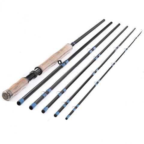 14FT 9/10 CARBON SPEY FLY FISHING ROD POLE MEDIUM-FAST 6 PIECES