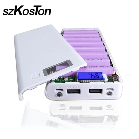 New DIY 8x18650 Portable Battery Power Bank Shell Case Box LCD Display Dual USB Powerbank Box KIT Powerbank 18650(No Battery) ► Photo 1/6