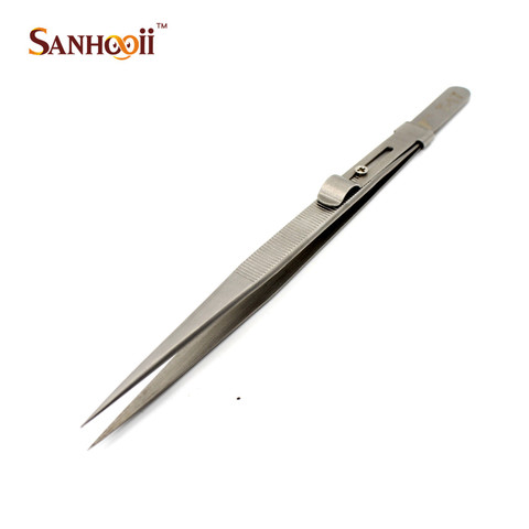 SANHOOII Precision Adjustable Slide lock Antistatic Tweezers For Jewelry Electronic Component Holding Repair Tools ► Photo 1/6