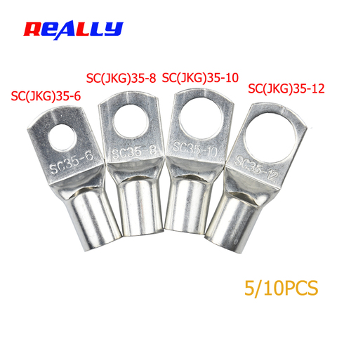 REALLY SC35-6 35-8 35-10 35-12 Copper Cable Lug Kit Bolt Hole Tinned Cable lugs Battery Terminals copper nose Wire connector ► Photo 1/4