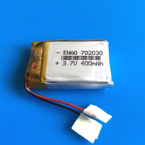 3.7V 400mAh 702030 lithium polymer lipo Rechargeable battery for MP3 MP4 GPS bluetooth headset camera 7*20*30mm ► Photo 1/1