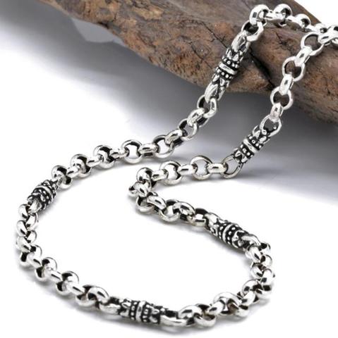4mm Thick 925 Sterling Silver men's Classic Necklace Thai Silver Floral Buckle S925 Necklace  Men Women ► Photo 1/5