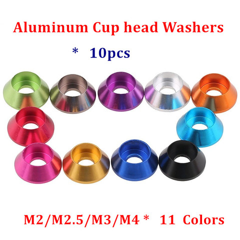 10pcs Aluminum Cone washer M2 M2.5 M3 M4 M5 M6 Aluminum Alloy Washers for Cylinder Cup Head Hex socket head screw bolt Gasket ► Photo 1/3