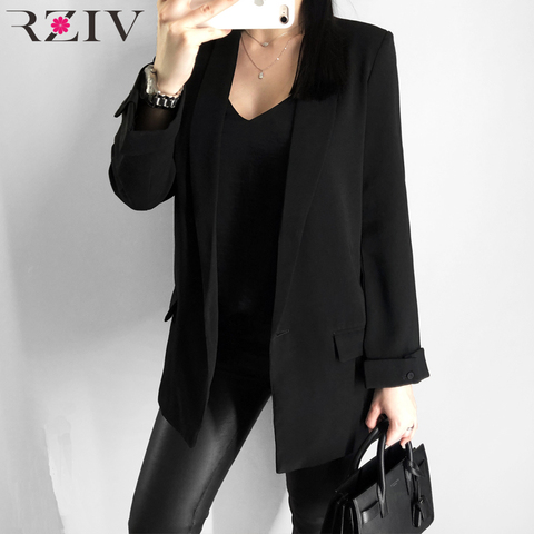 RZIV  women's blazer suit jacket coat casual solid color single button coat OL blazer suit ► Photo 1/6