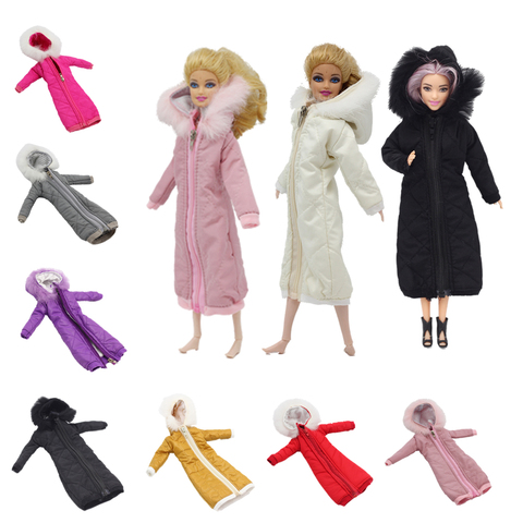 Pretty Long Coat Cotton Dress 1/6 Clothes Toy Winter Wear Wedding Dress Skirt 1/6 BJD Doll Jacket Coat Accessories for Barbies ► Photo 1/6