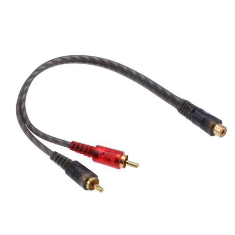 27cm 1 RCA Female to 2 RCA Male Cable RCA Hub Y Type Splitter Pure Copper Cord Wire Line for Car Audio System Subwoofer Player ► Photo 1/6
