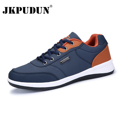 JKPUDUN Leather Men Shoes Luxury Brand England Trend Casual Shoes Men Sneakers Italian Breathable Leisure Male Footwear Loafers ► Photo 1/6