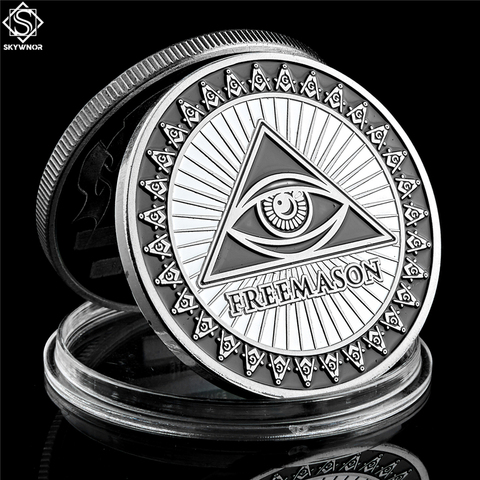 Free and Accepted Masons Silver Plated 1 oz Masonic Symbols Bullion&Coin Collections ► Photo 1/6